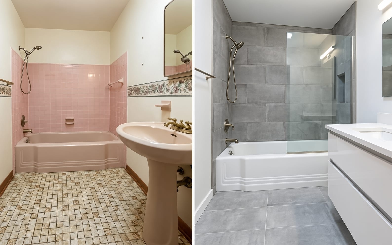 Bathroom tile and renovation example