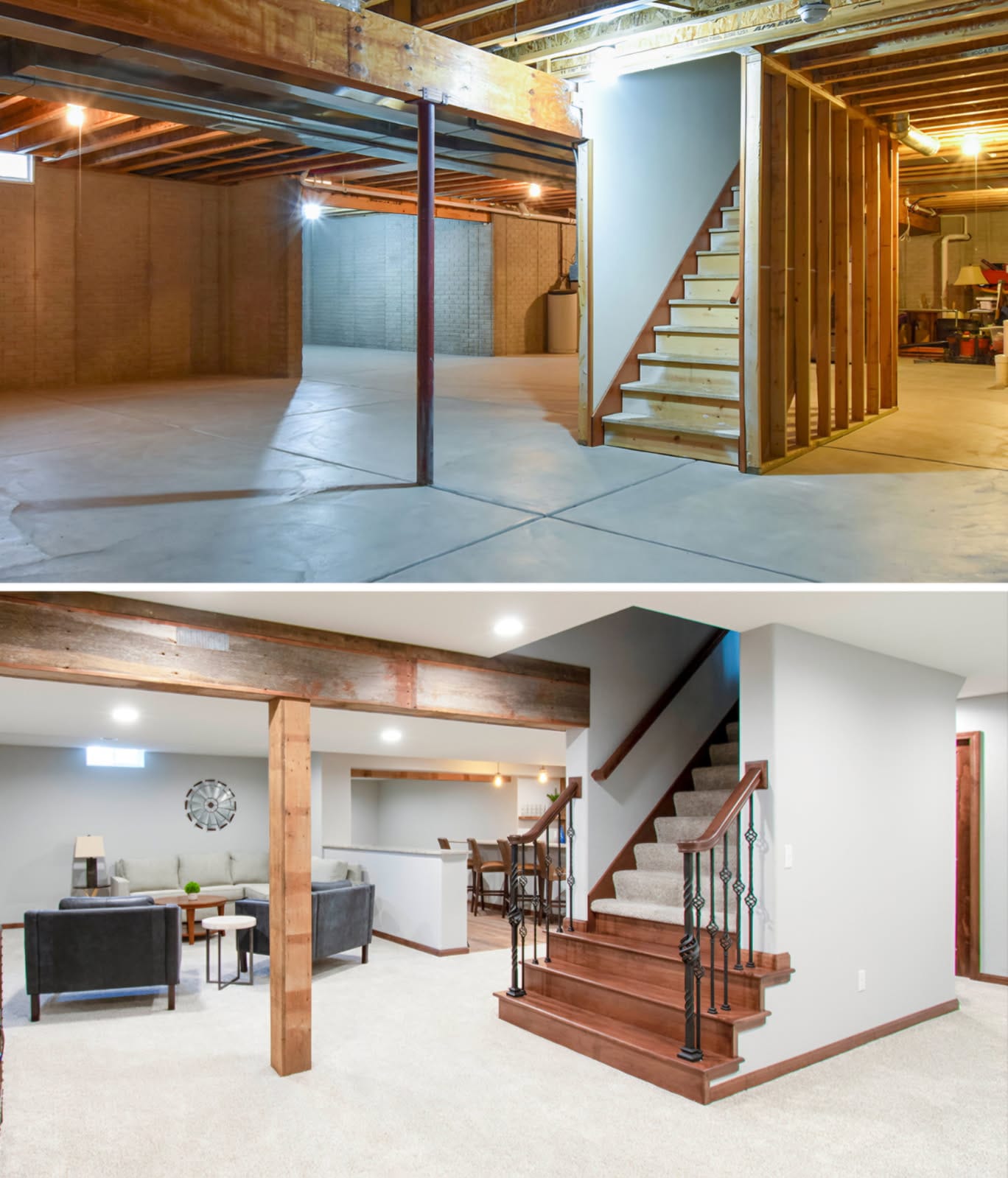 Interior and exterior renovation example